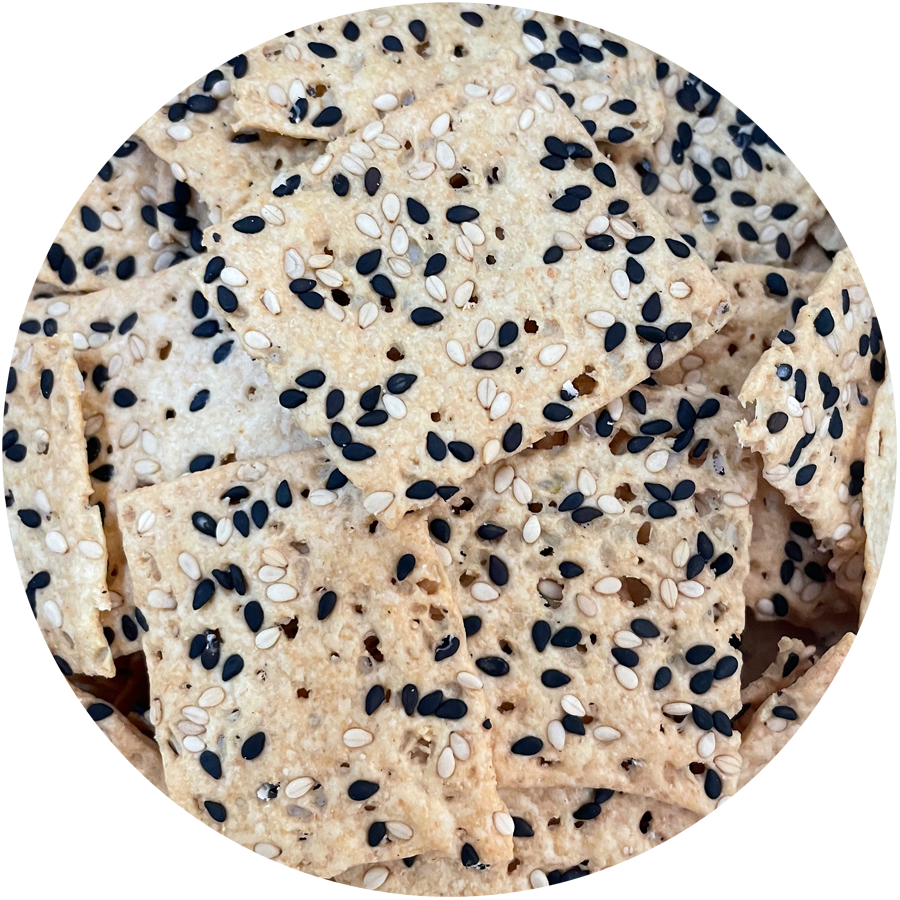 Sesame Sourdough Crackers
